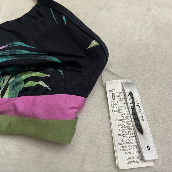 New SET Seafolly Las Palmas Reversible Bikini Top With Bottoms nwot 28509 - Picture 8 of 9